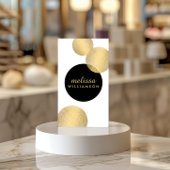 Carte de visite de beauté et de glamour noir et or