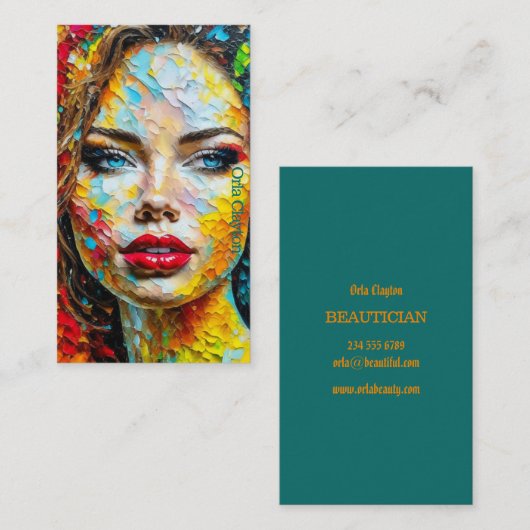 Carte de visite de beauté. Image étonnante. (Devant / Derrière)