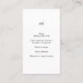 Carte de visite de beauté minimale | Botanique abs (Dos)