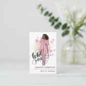 Carte de visite de beauté rose chic de mode (Debout devant)