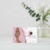Carte de visite de beauté rose chic pour entrepris (Debout devant)