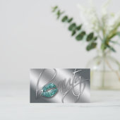 Carte de visite de beauté Turquoise lèvres étincel (Debout devant)