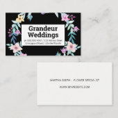 Carte De Visite De Beaux Arrangements Fleurs (Devant / Derrière)