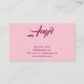 Carte De Visite De Beaux Cheveux Roses Simples. (Dos)