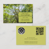 Carte De Visite De belles pommes de coton, des feuilles vertes cou (Devant / Derrière)