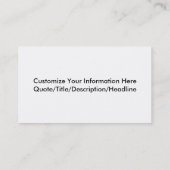 Carte de visite de berger allemand (Dos)