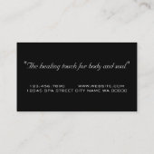 Carte de visite de bien-être des Spas de la Journé (Dos)