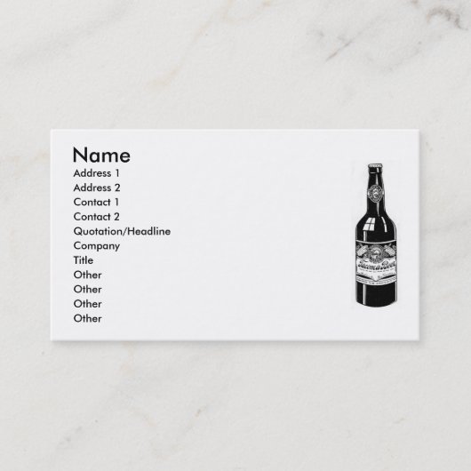 Carte de visite de bière Tacoma (Devant)