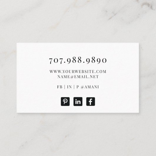 Carte de visite de bijouterie (Dos)