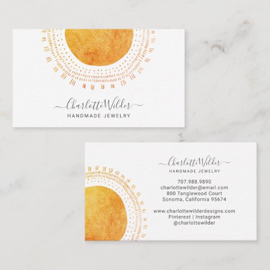 Carte de visite de bijoux artisanal en cercle Abst (Devant / Derrière)