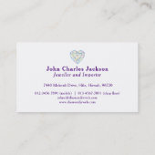 Carte de visite de bijoux de bijou de coeur de (Dos)