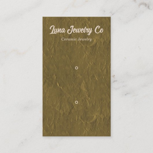 Carte de visite de bijoux en or 2 broches texturé (Devant)