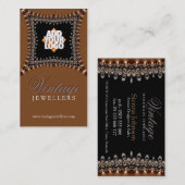 Carte de visite de bijoux en satin de bronze vinta (Devant / Derrière)