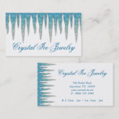 Carte de visite de bijoux Icicle Blue Silver (Devant / Derrière)