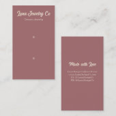 Carte de visite de bijoux Retro Rose 2 broches (Devant / Derrière)