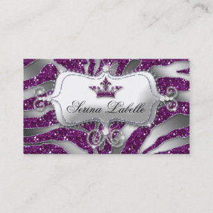 Carte de visite de bijoux Sparkle Zebra Couronne v