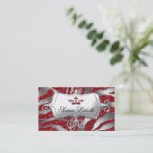 Carte de visite de bijoux Sparkle Zebra Crown Red (Debout devant)