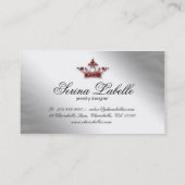 Carte de visite de bijoux Sparkle Zebra Crown Red (Dos)