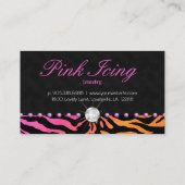 Carte de visite de bijoux Zebra Purple Dot Orange  (Dos)