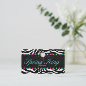 Carte de visite de bijoux Zebra Spring Dots Diamon (Debout devant)