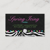 Carte de visite de bijoux Zebra Spring Dots Diamon (Dos)
