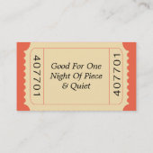 Carte de visite de billets (Dos)