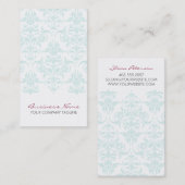 Carte de visite de bleu de damassé (Devant / Derrière)