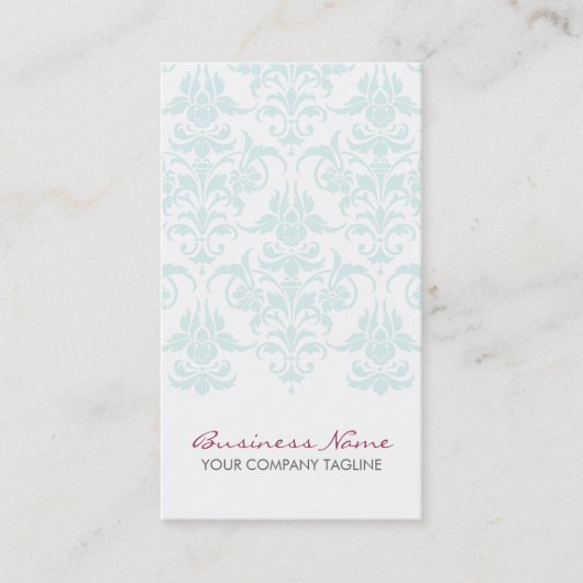 Carte de visite de bleu de damassé (Devant)