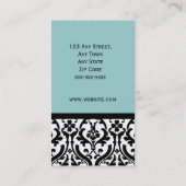 Carte de visite de bleu de damassé de salon de (Dos)