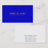 Carte de visite de bleu de Minimalistic (Devant / Derrière)
