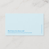 Carte de visite de bleu de service de rencontres (Dos)