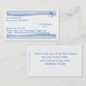 Carte de visite de bleu de simplicité (Devant / Derrière)