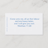 Carte de visite de bleu de simplicité (Dos)