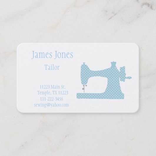 Carte de visite de bleu et blanc de machine à (Devant)