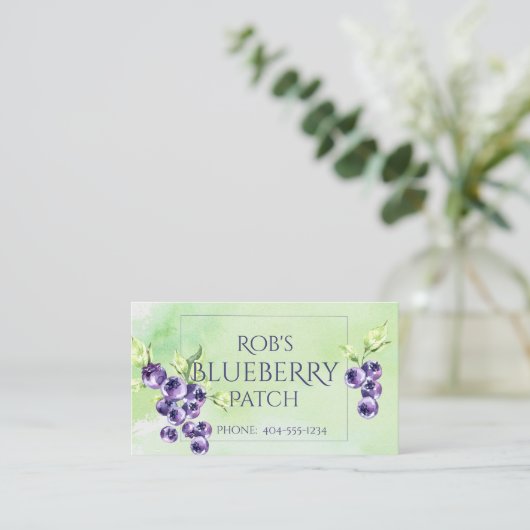Carte de visite de bleuets botaniques (Debout devant)