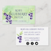 Carte de visite de bleuets botaniques (Devant / Derrière)