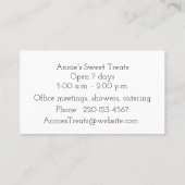 Carte de visite de bleuets d'aquarelle (Dos)