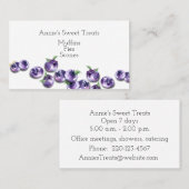 Carte de visite de bleuets d'aquarelle (Devant / Derrière)