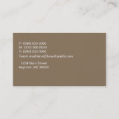 Carte de visite de bloc couleur élégant, Mocha (Dos)