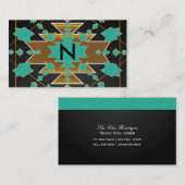 Carte de visite de bloc couleur Turquoise du sud-o (Devant / Derrière)