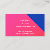 carte de visite de bloc de couleur (Dos)