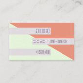 Carte de visite de bloc de couleur géométrique mod (Dos)