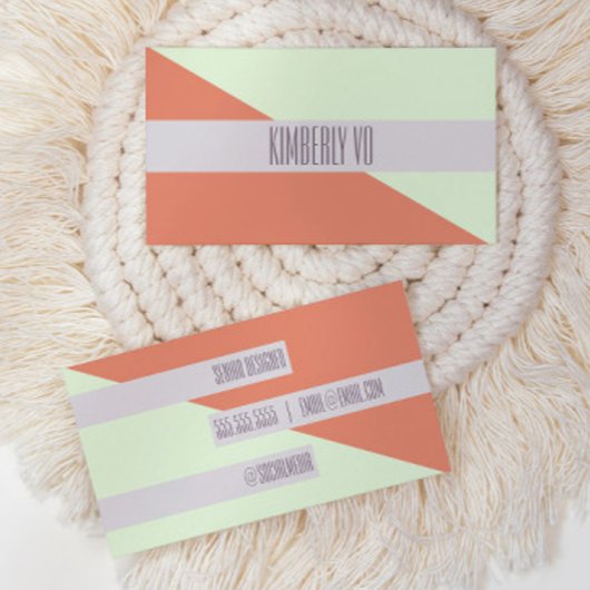 Carte de visite de bloc de couleur géométrique mod