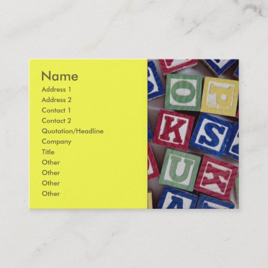 Carte de visite de blocs de construction (Devant)