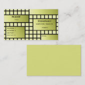 Carte de visite de blocs funky, vert olive (Devant / Derrière)