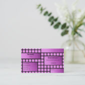 Carte de visite de blocs funky, violet (Debout devant)