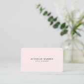 Carte de visite de blogueur rose tout simplement é (Debout devant)