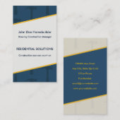 Carte de visite de blues de construction (Devant / Derrière)