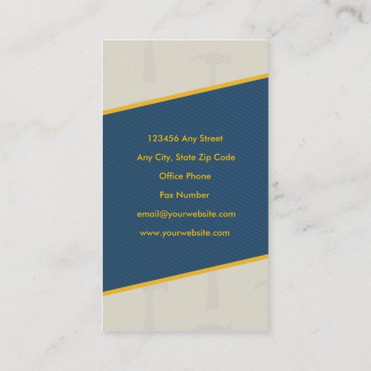 Carte de visite de blues de construction (Dos)