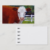 CARTE DE VISITE DE BOEUF DE HEREFORD (Devant / Derrière)